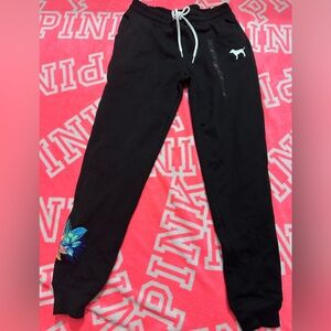 Rare! Victoria’s Secret Pink Jogger With Embroidery,S,NWT